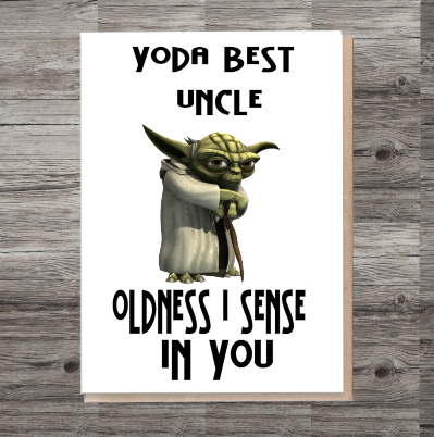 Uncle Birthday Card, Yoda Card for Uncle, Special Uncle Birthday